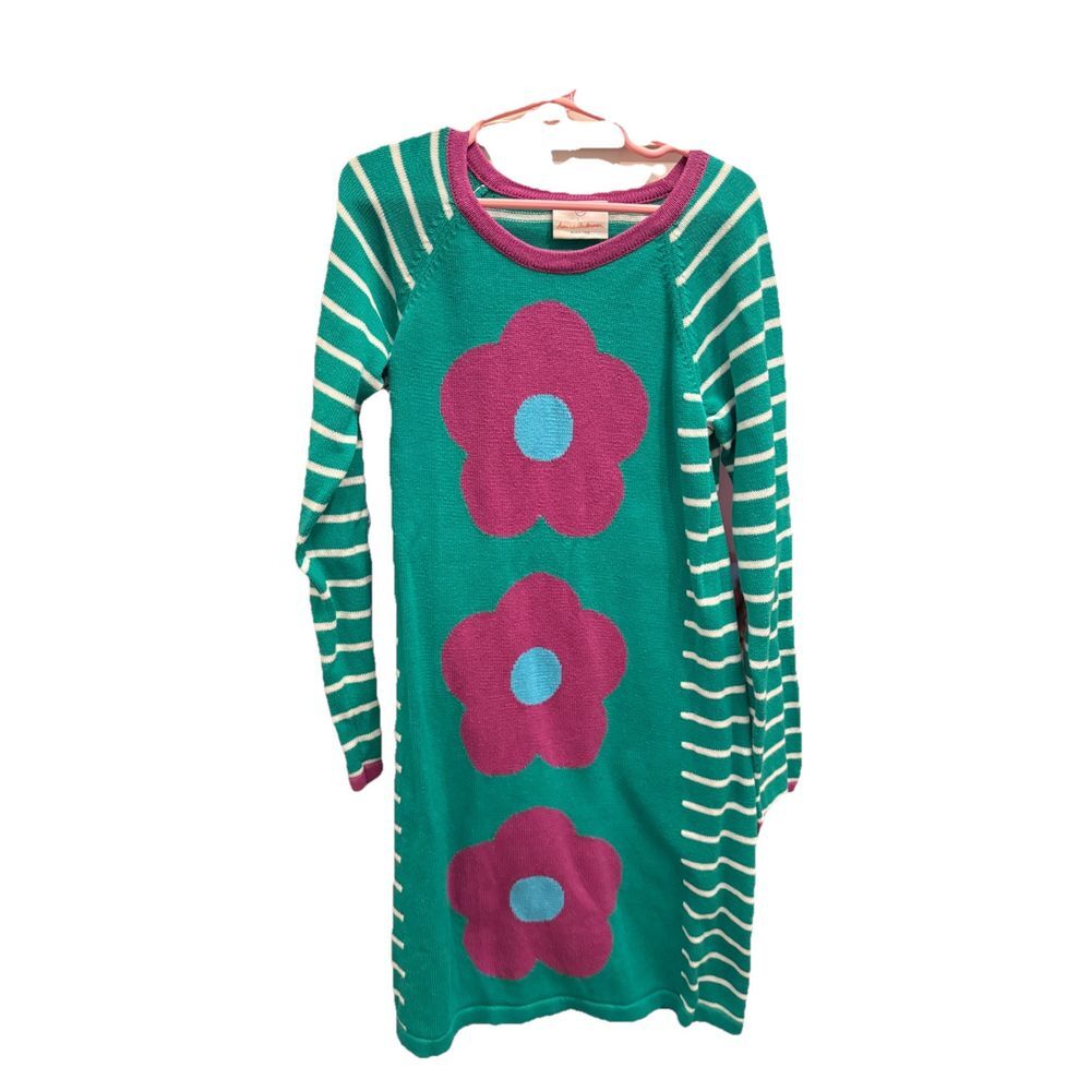 Hanna Andersson Floral Sweater Dress Vintage‎ 130 8